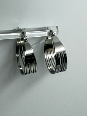 925 Sterling Silver filled with Stainless mixed Huggies  Hoop Earrings- For Sale